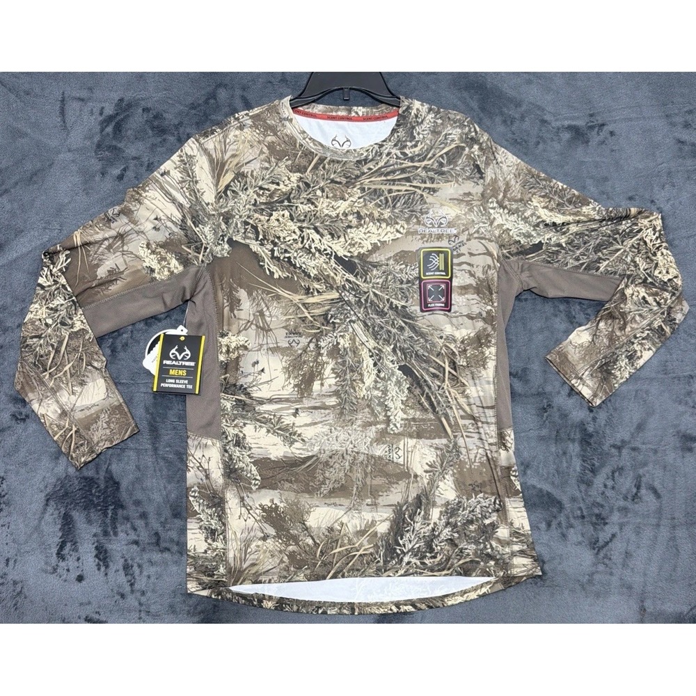 Realtree Max-1 XT Camo Scent Control Long Sleeve Performance Flex Fabric Sz. Lrg